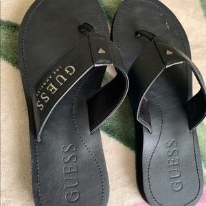 Flip flops guess hard leather